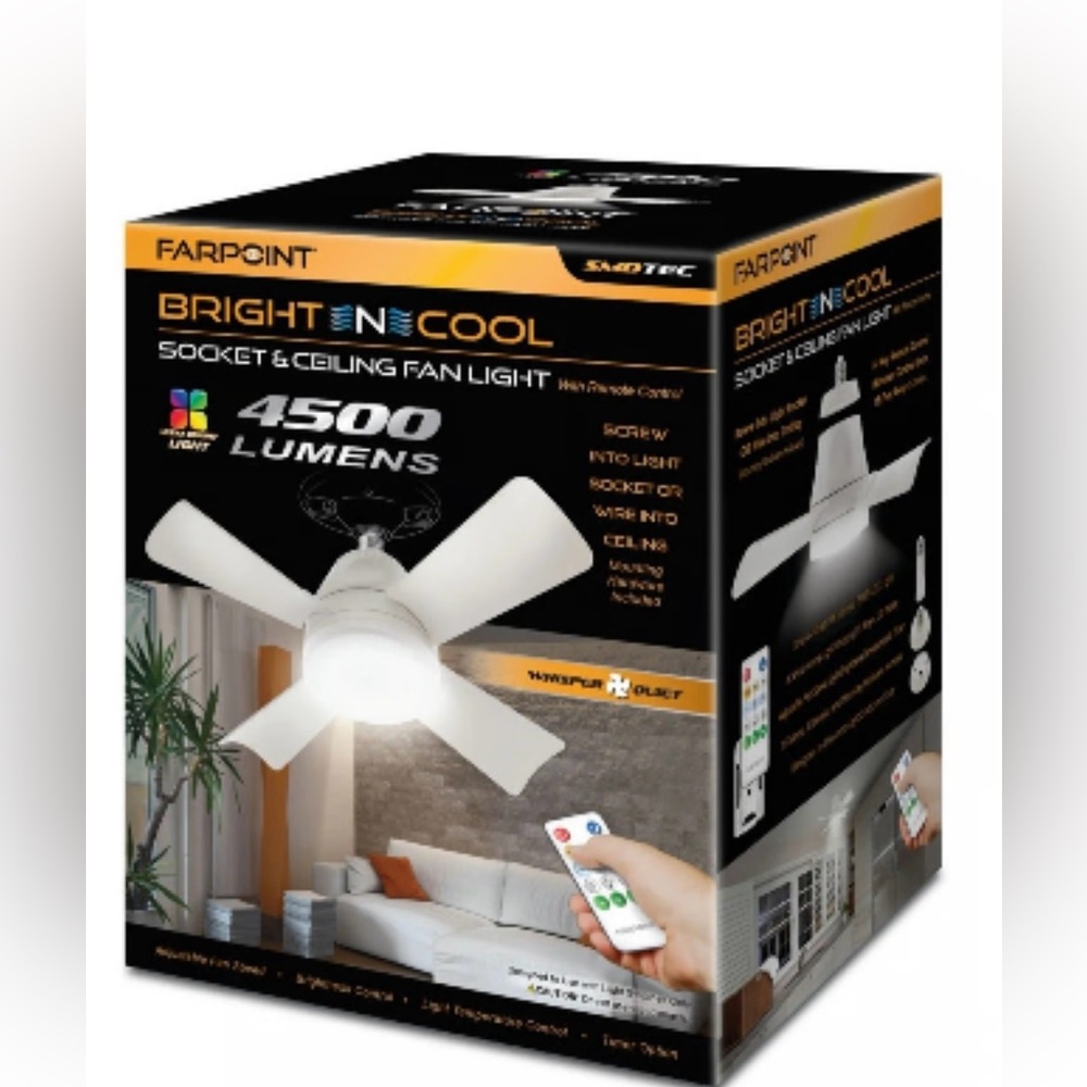 New Farpoint Bright N Cool instant Ceiling Fan Light with remote